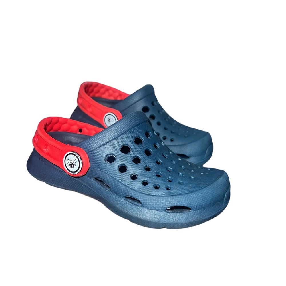 Joybees Size 6 7 Toddler Blue Clogs Waterproof Red Adjustable Sport Strap